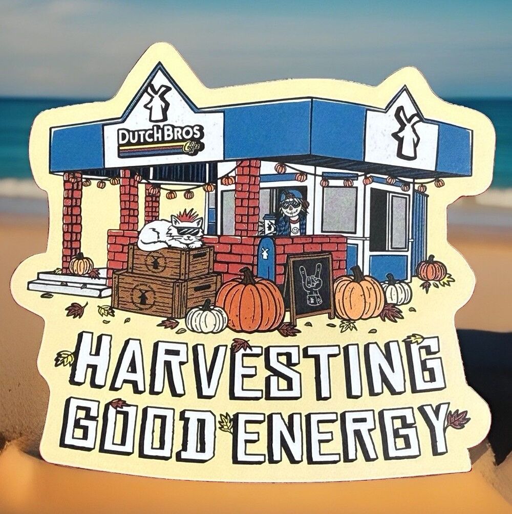 Dutch Bros Harvesting Good Energy Sept 2nd Sticker Drop Fall Harvest SHIPS TODAY